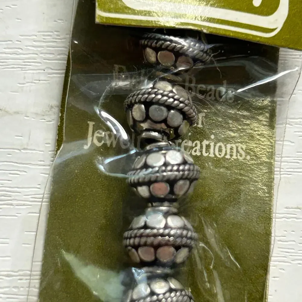 Bead Gallery Silver Metal Bead Findings Lot 7 Cards